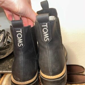 TOMS Black Leather Boots